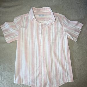 New without tags Sonoma pale pink striped short sleeve button down kids shirt